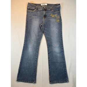 Route 66 Jeans 16.5 Bootcut Mid Rise Floral Embroidery Y2K Style 5008 Vintage